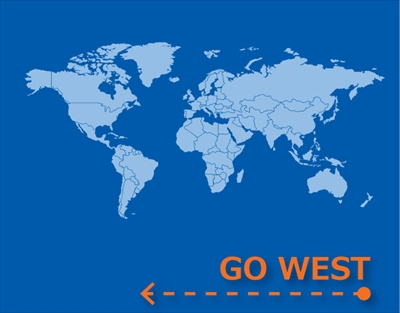 世界地図　GO WEST