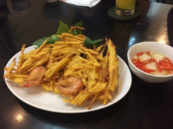 papaya　サツマイモとエビの揚げ