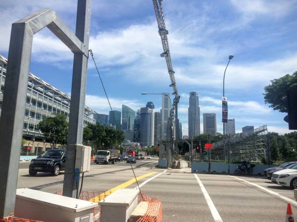 F1シンガポールグランプリの前日のコースの様子