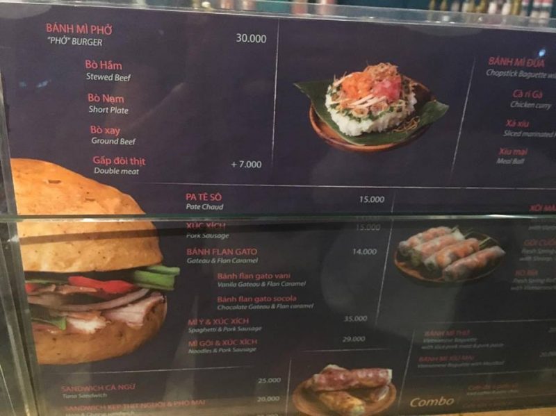 ベトナムカフェフードメニュー