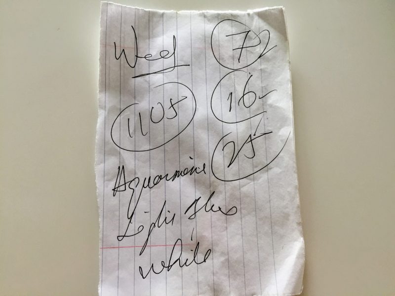 マスター・チンのメモの写真