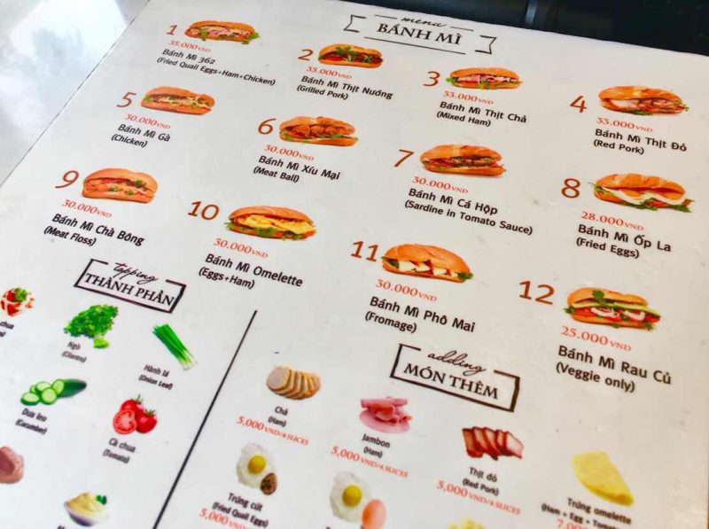 banh mi362_メニュー